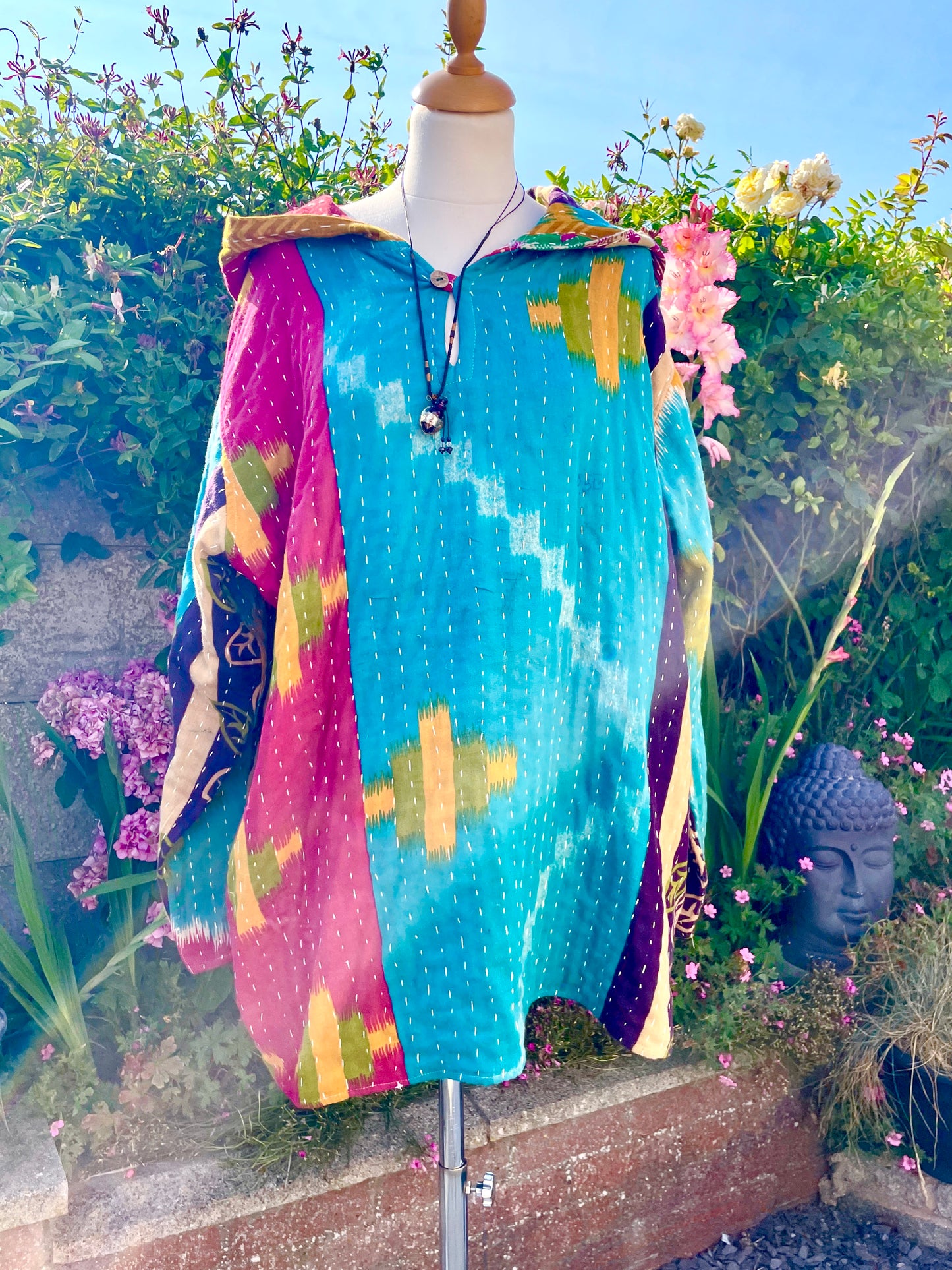 Vintage Reversible Kantha Hoodie