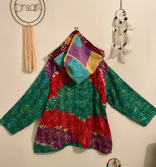 Vintage Reversible Kantha Hoodie