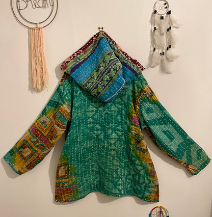Vintage Reversible Kantha Hoodie
