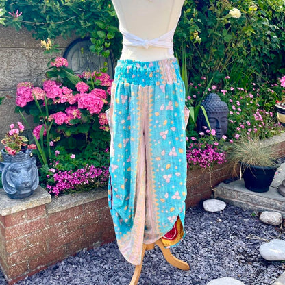 Vintage Kantha Cinched Palazzo Pants
