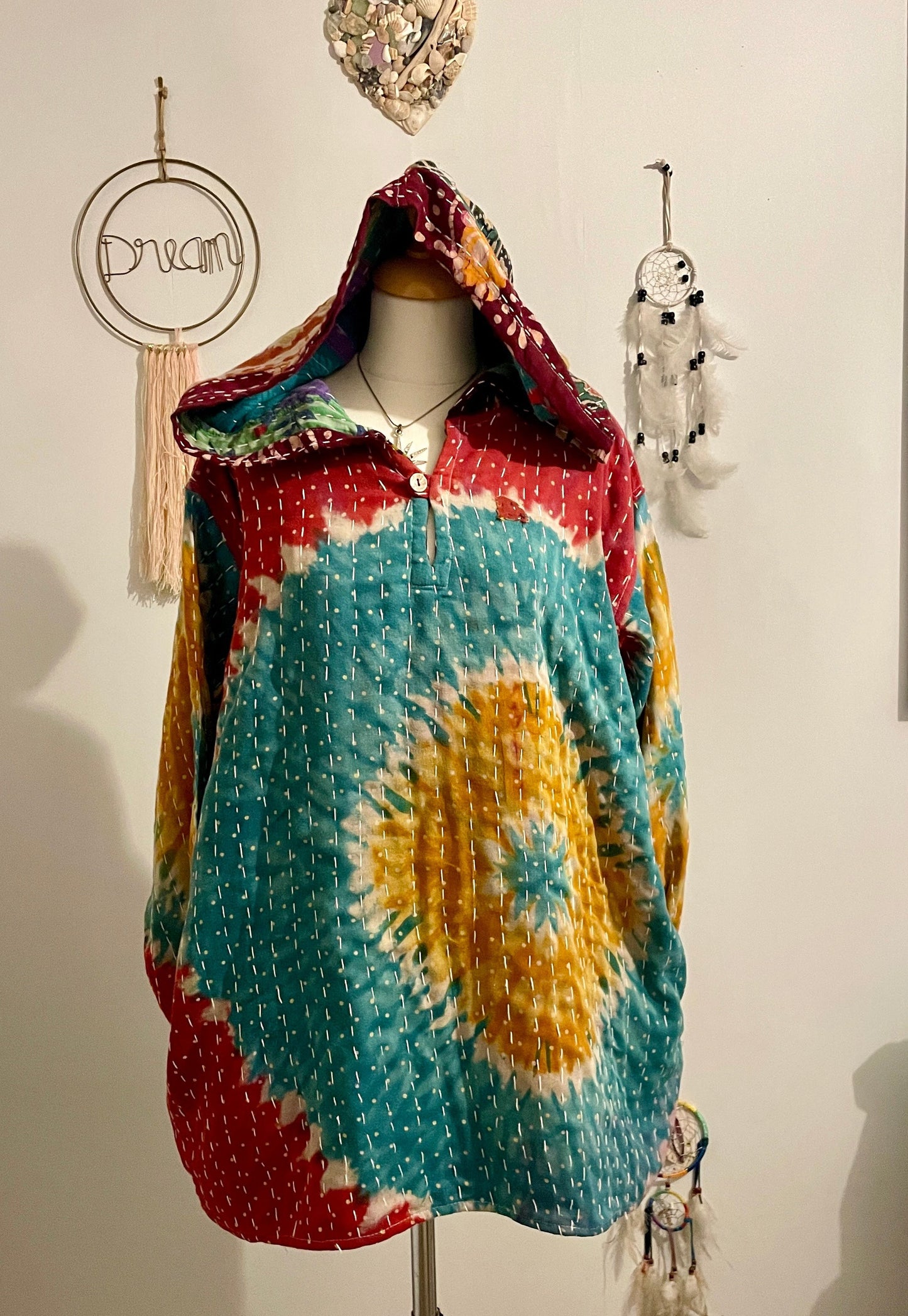 Vintage Reversible Kantha Hoodie