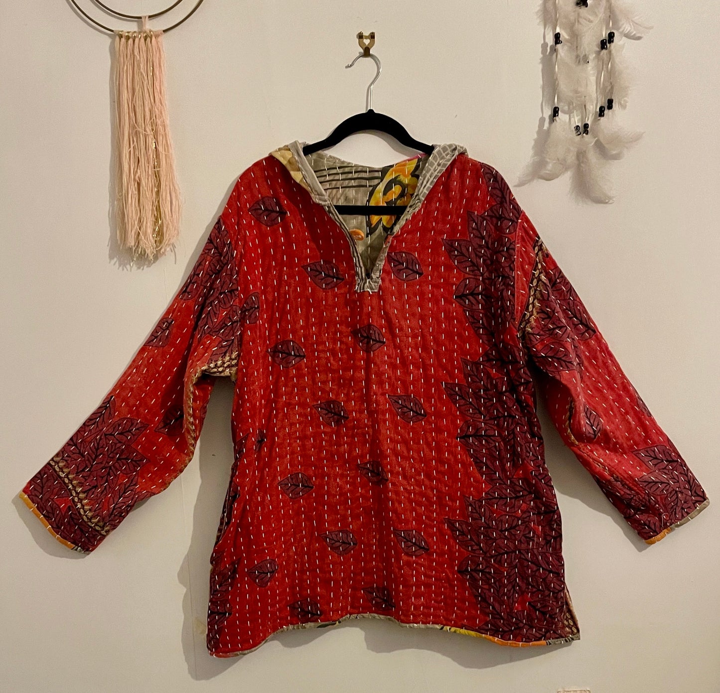 Vintage Reversible Kantha Hoodie