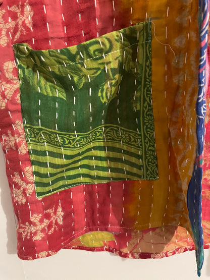 Unisex Vintage Kantha Hooded Jacket