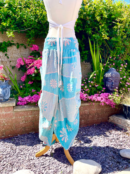 Vintage Kantha Cinched Palazzo Pants
