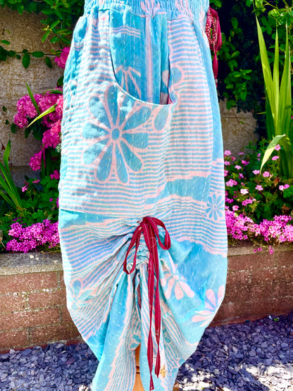 Vintage Kantha Cinched Palazzo Pants