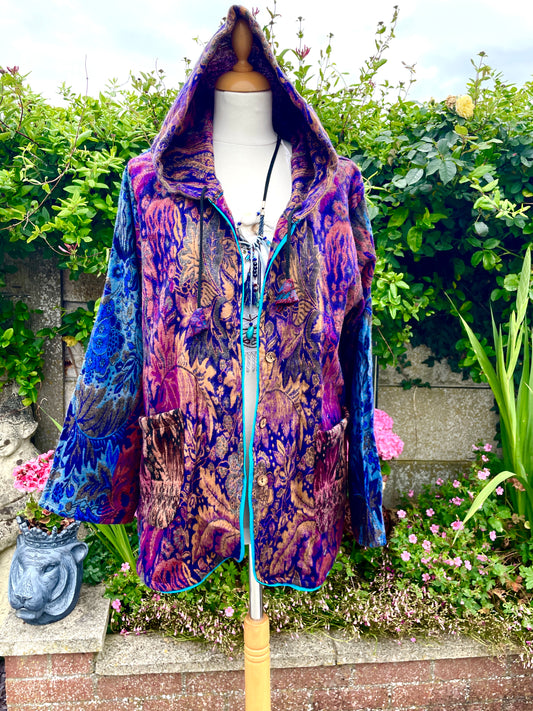 Hooded Indian Blanket Jacket One Size 8-16
