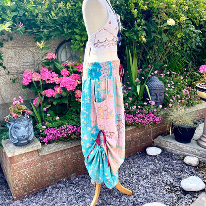 Vintage Kantha Cinched Palazzo Pants