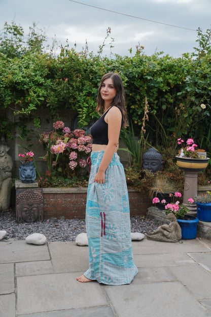 Vintage Kantha Cinched Palazzo Pants