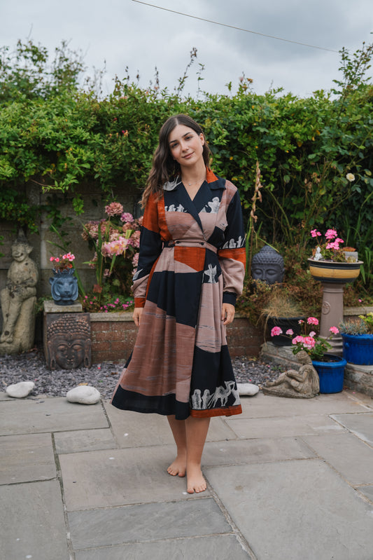 Vintage Floral Wrap Dress