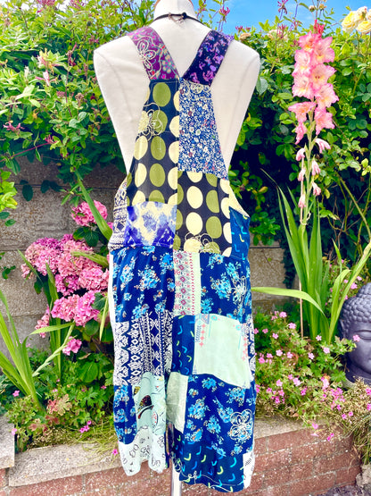Indian Patchwork Dungaree Shorts/Playsuit
