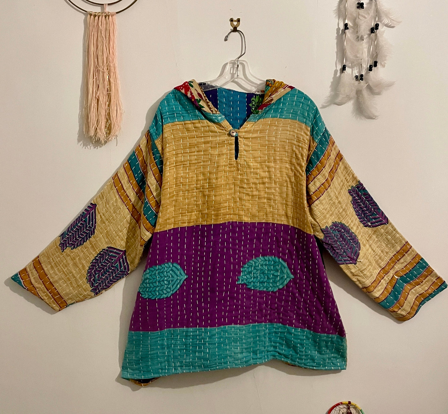 Vintage Reversible Kantha Hoodie