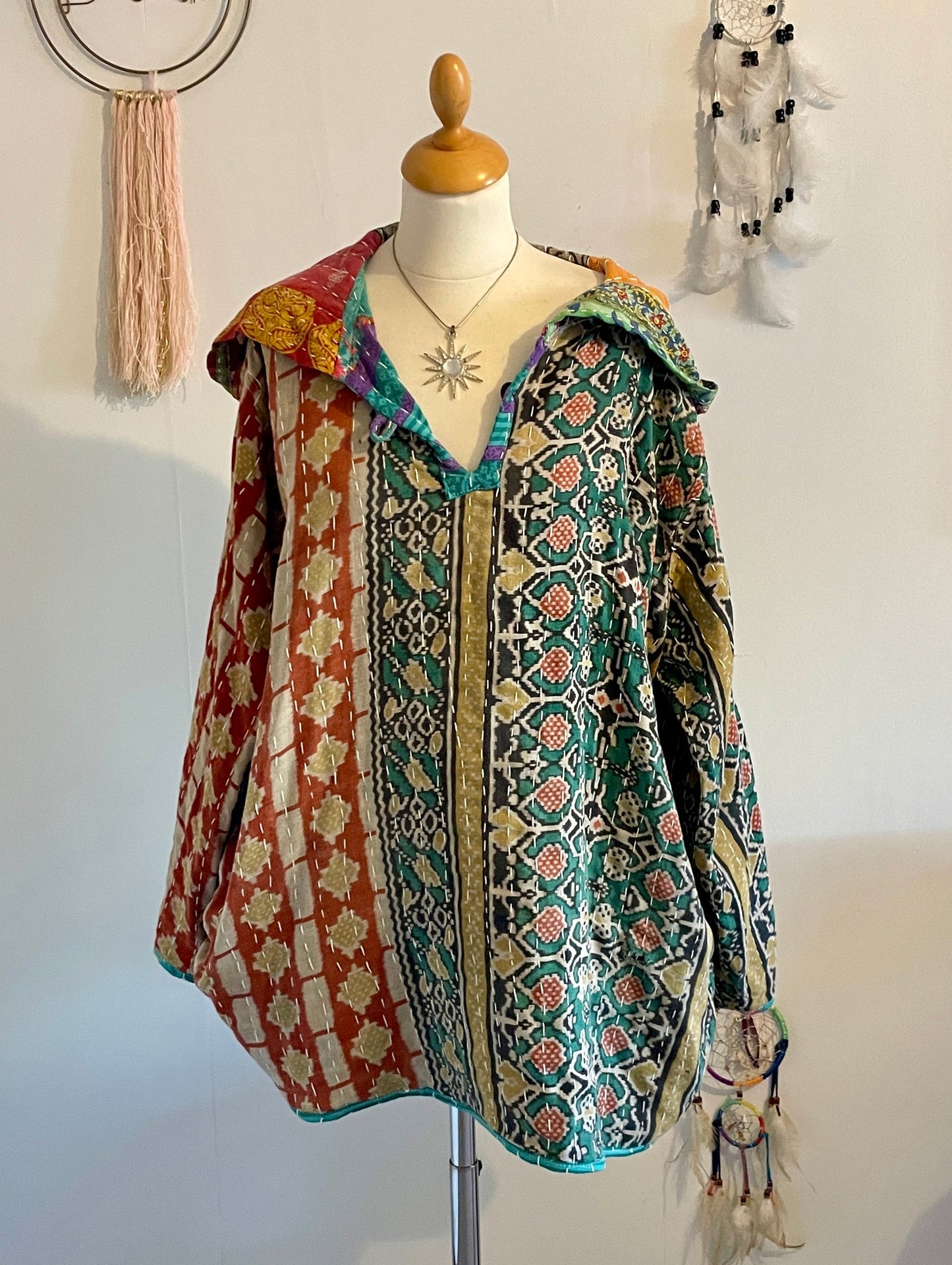 Vintage Reversible Kantha Hoodie