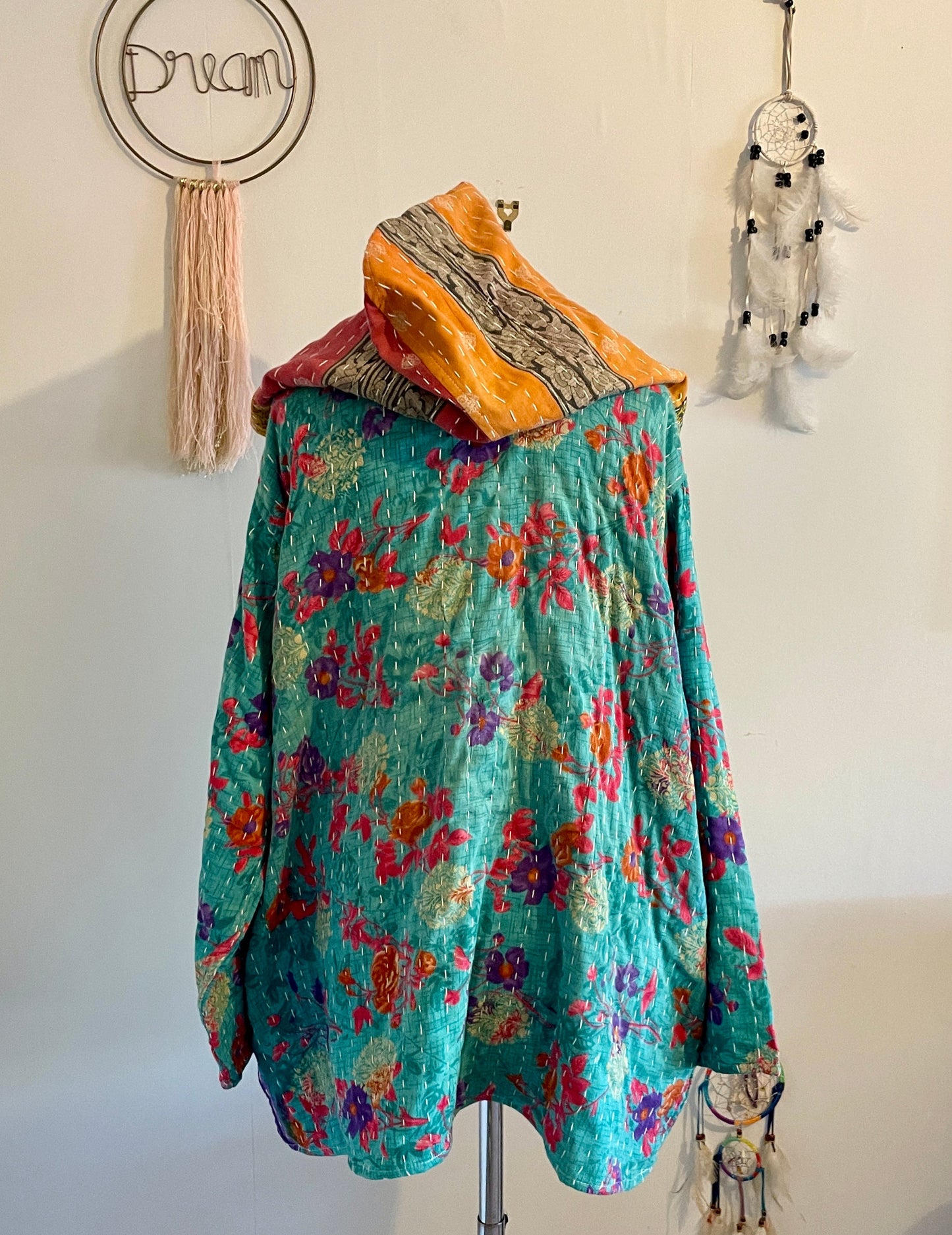 Vintage Reversible Kantha Hoodie