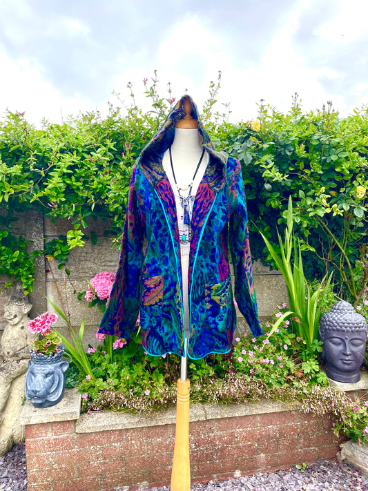 Hooded Indian Blanket Jacket
