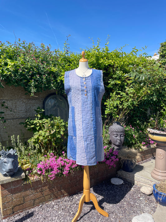 Vintage Reversible Kantha Straight Midi Dress