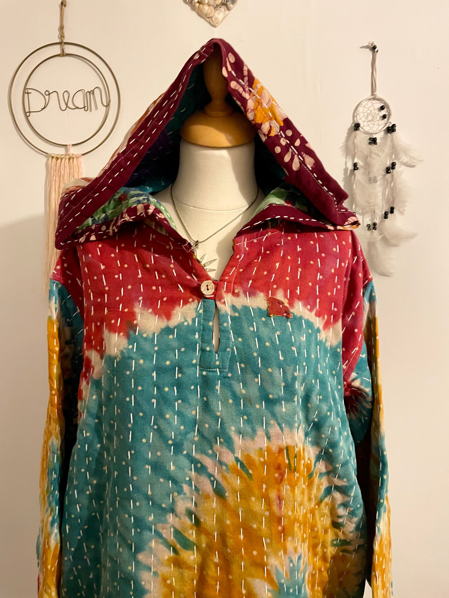 Vintage Reversible Kantha Hoodie