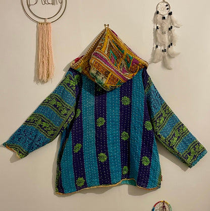 Vintage Reversible Kantha Hoodie