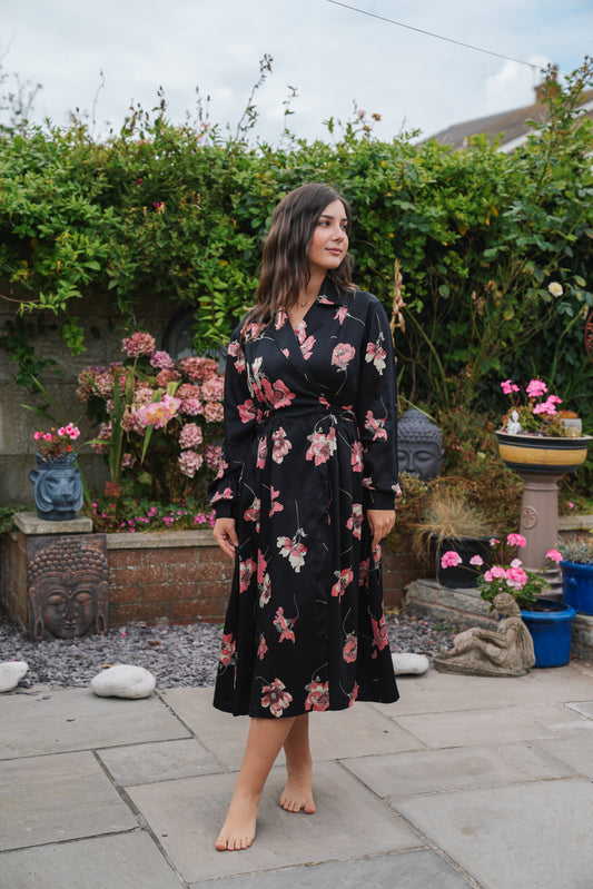 Vintage Floral Wrap Dress