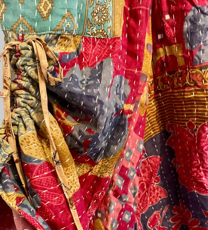 Vintage Kantha Reversible Cinched Palazzo Pants