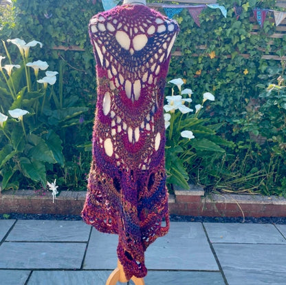 Handmade Vintage Boho Crochet Cardigan/Shawl