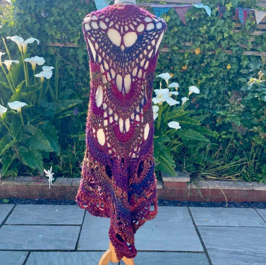 Handmade Vintage Boho Crochet Cardigan/Shawl