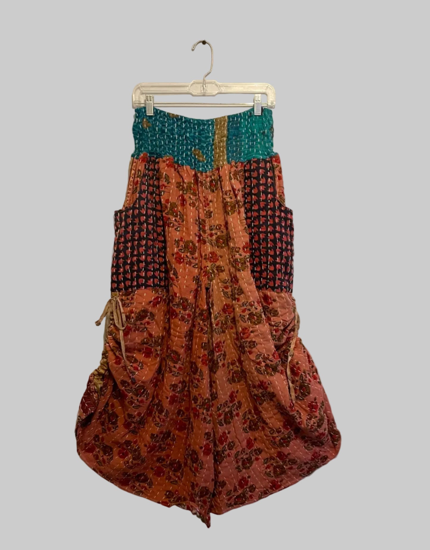 Vintage Kantha Reversible Cinched Palazzo Pants