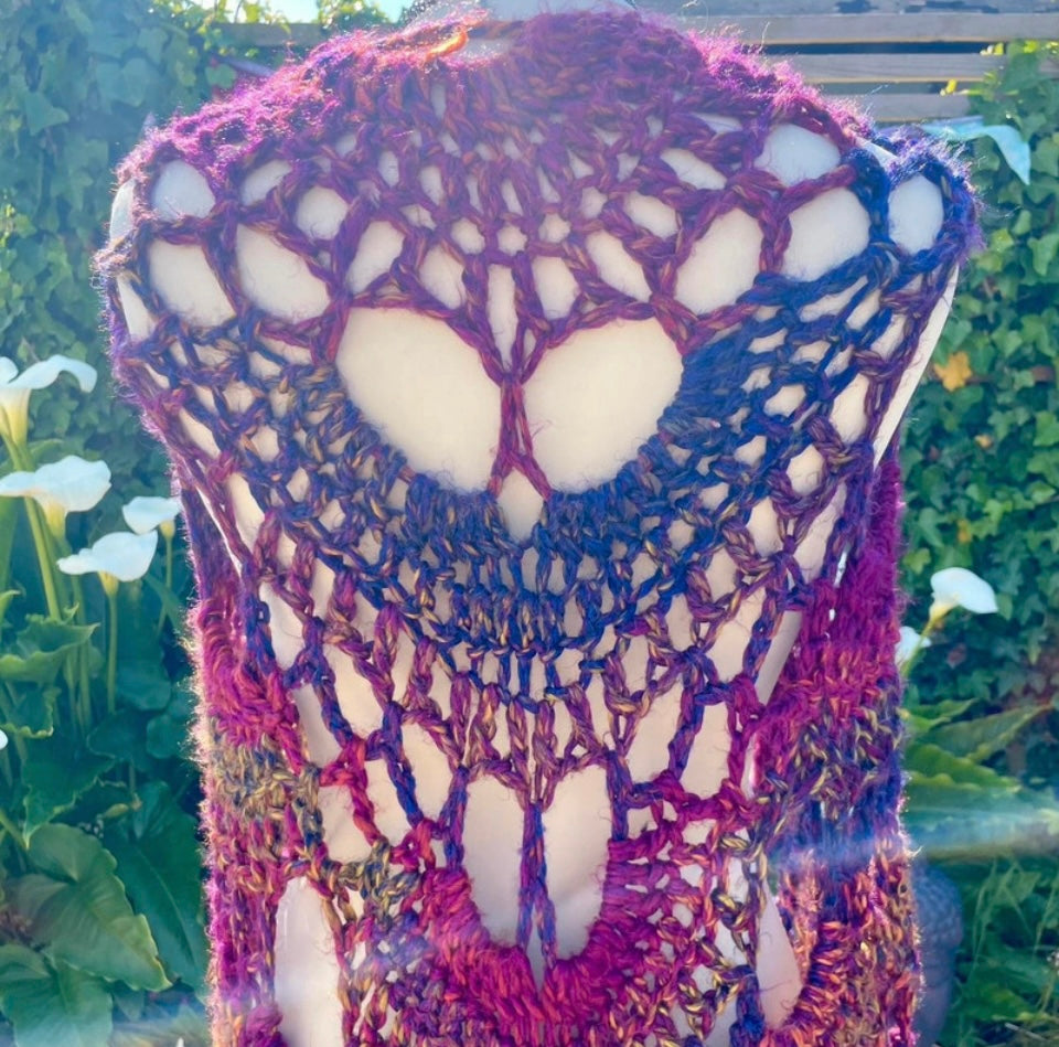 Handmade Vintage Boho Crochet Cardigan/Shawl