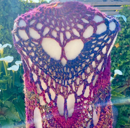 Handmade Vintage Boho Crochet Cardigan/Shawl