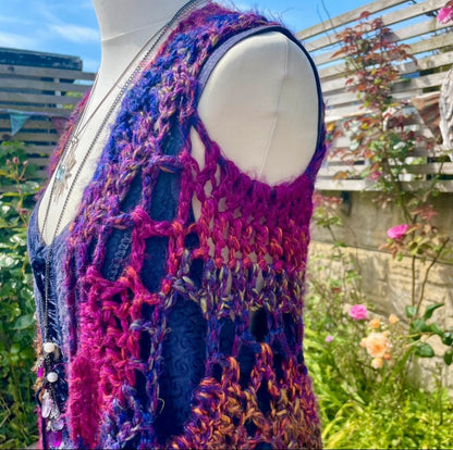 Handmade Vintage Boho Crochet Cardigan/Shawl