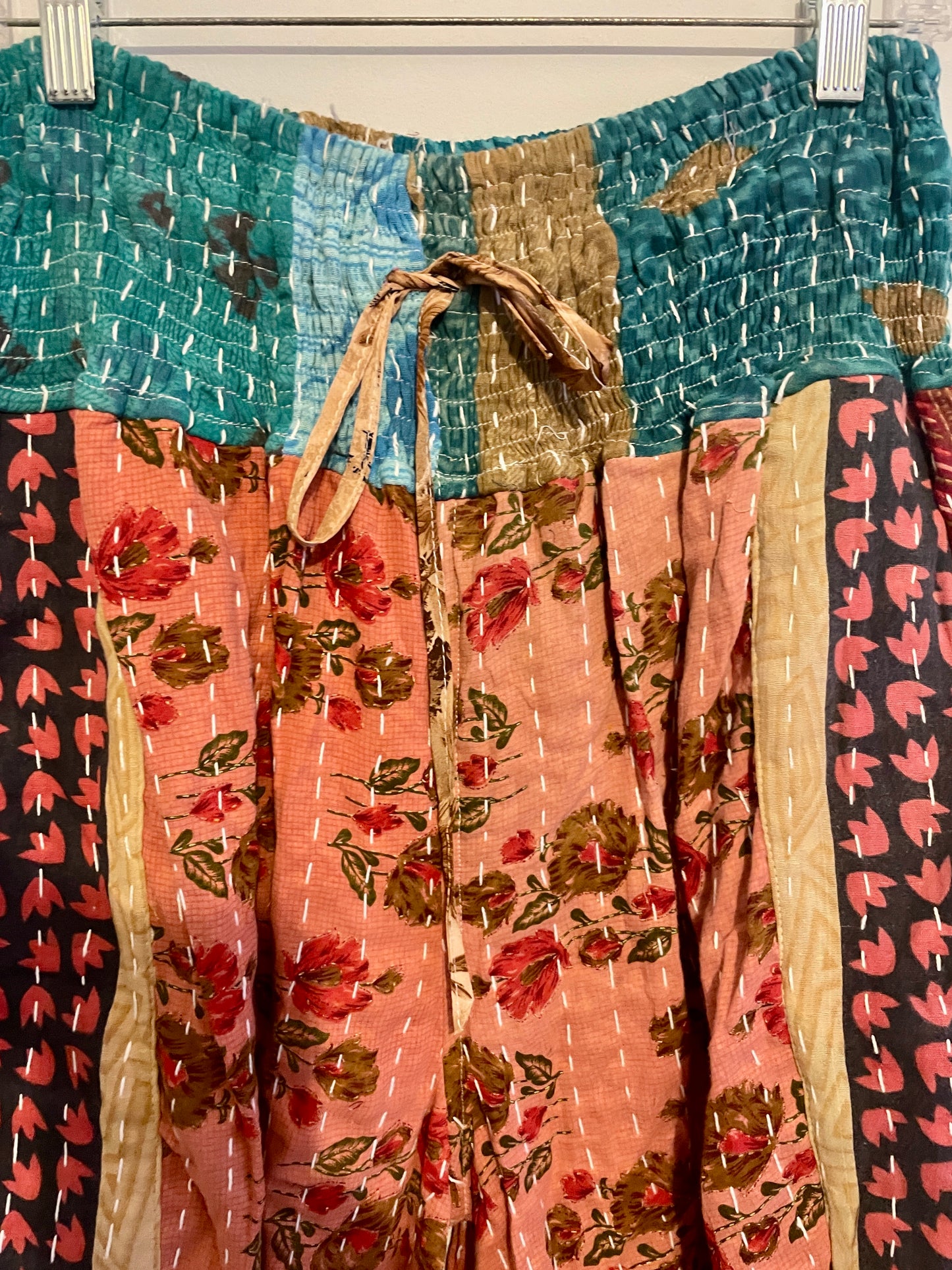 Vintage Kantha Reversible Cinched Palazzo Pants