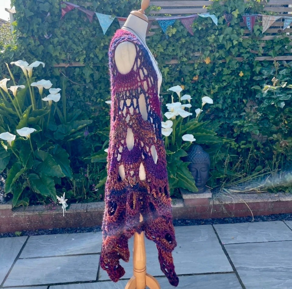 Handmade Vintage Boho Crochet Cardigan/Shawl