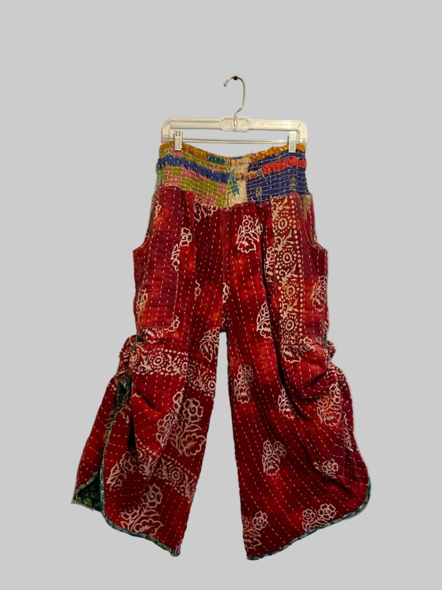 Vintage Kantha Reversible Cinched Palazzo Pants