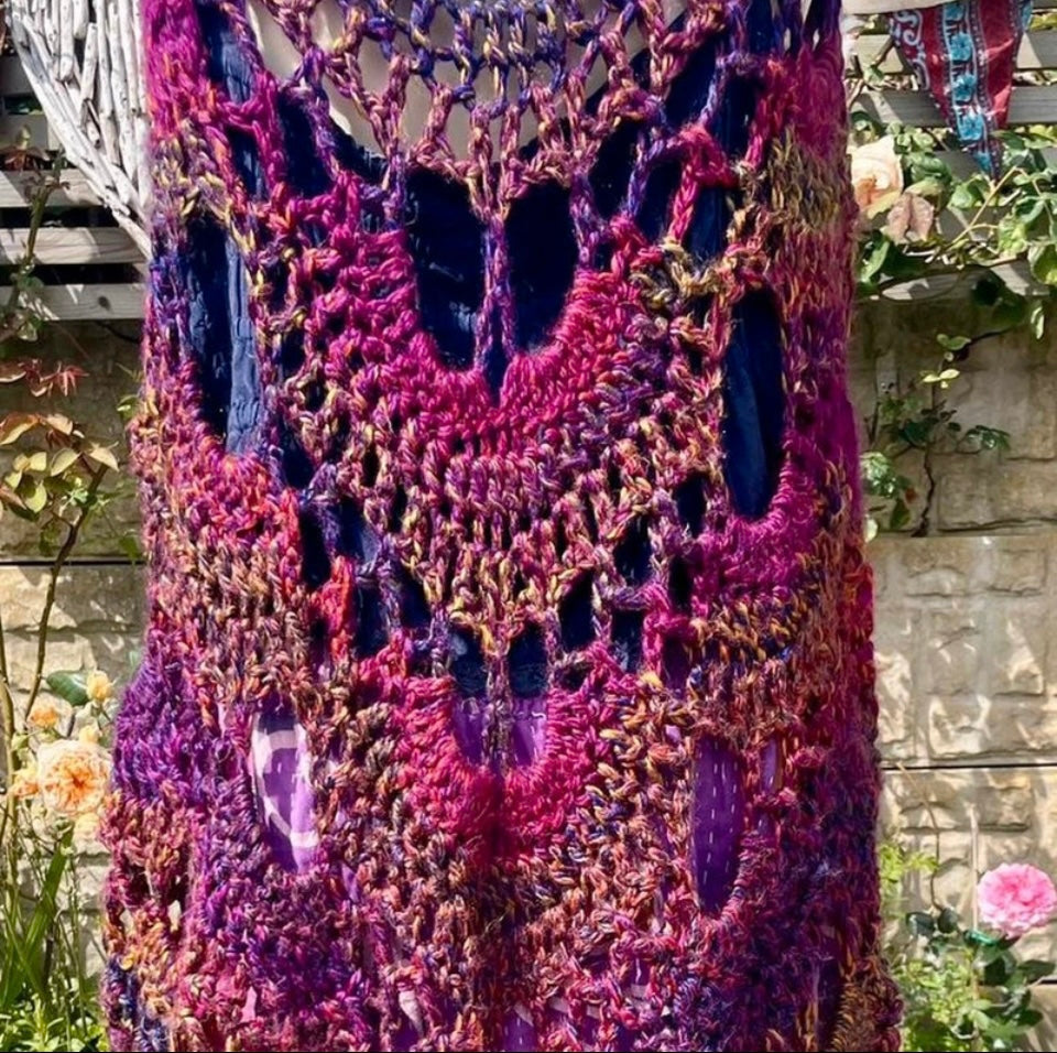 Handmade Vintage Boho Crochet Cardigan/Shawl