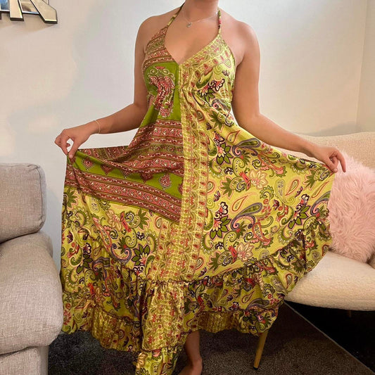 Halterneck maxi dress front