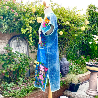 Vintage Cat Hand Embroidered Dress