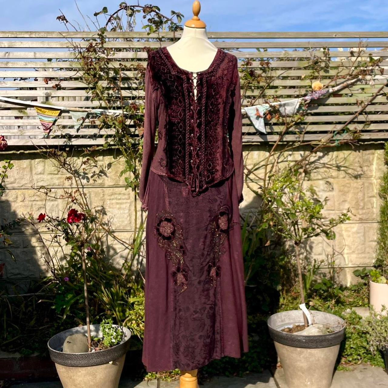 Vintage Burgundy Skirt/Top  Set