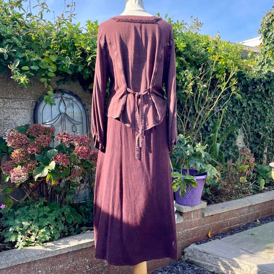 Vintage Burgundy Skirt/Top  Set
