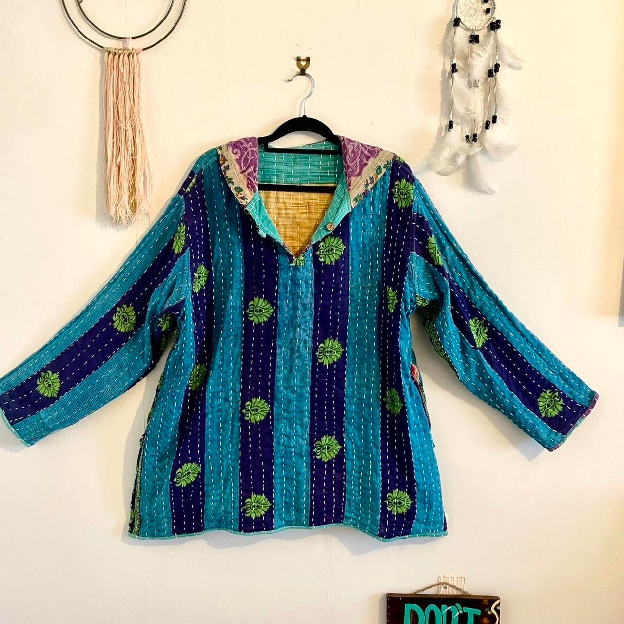 Vintage Reversible Kantha Hoodie