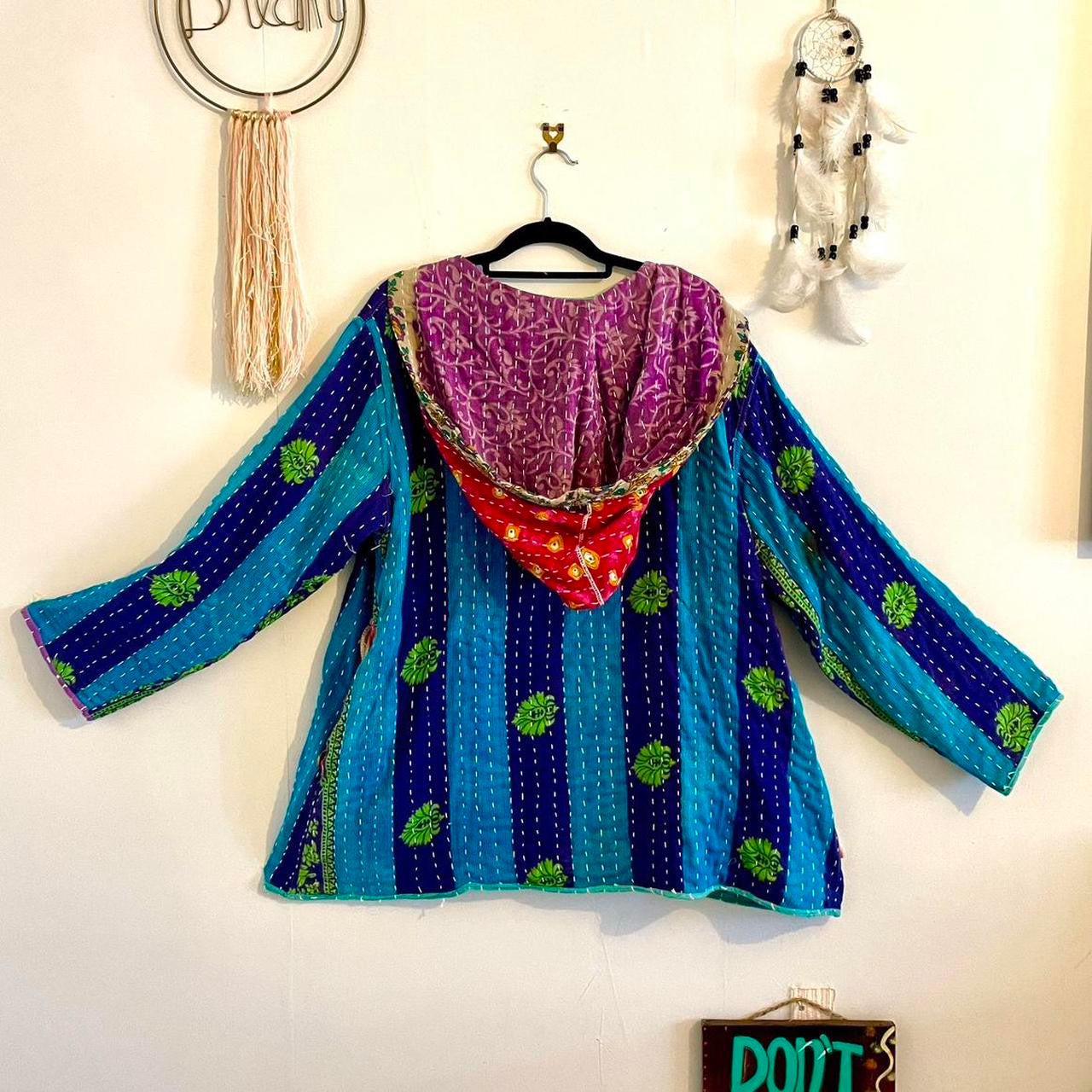 Vintage Reversible Kantha Hoodie