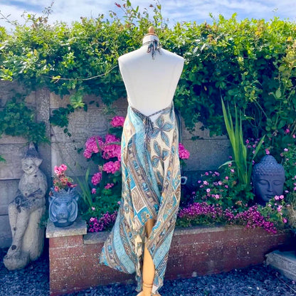 Recycled Sari Halter Neck Dress