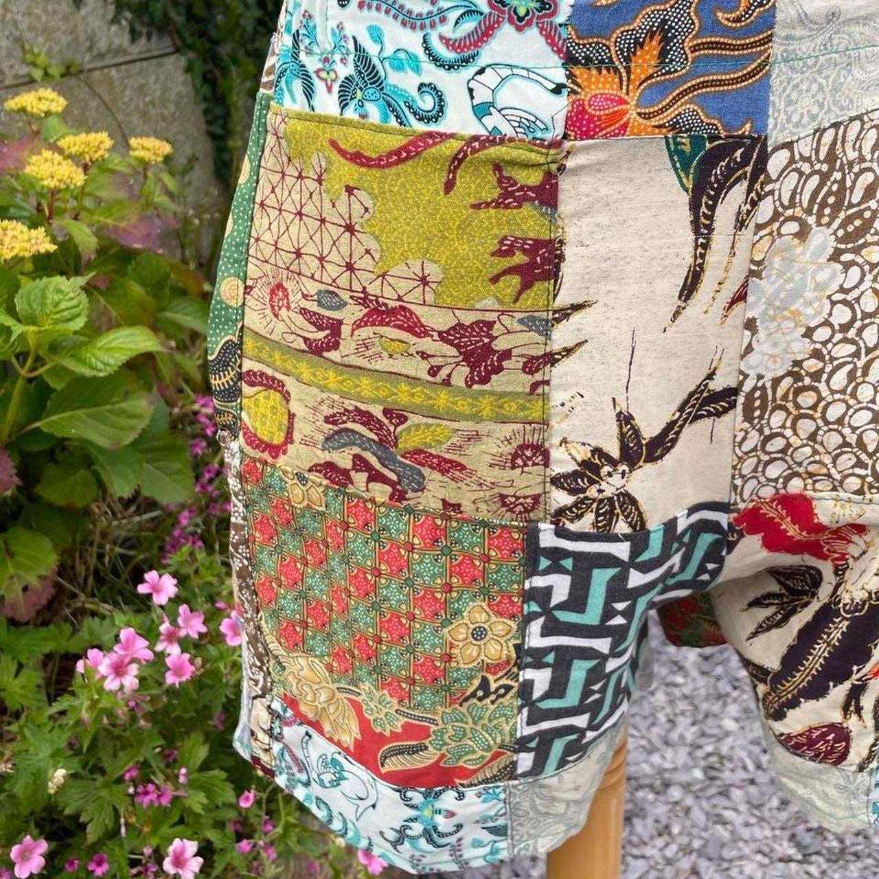 Vintage Batik Dungaree Shorts / Playsuit Size S/M