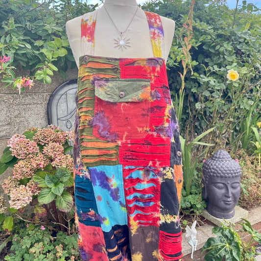 Razor Cut Patchwork Dungarees