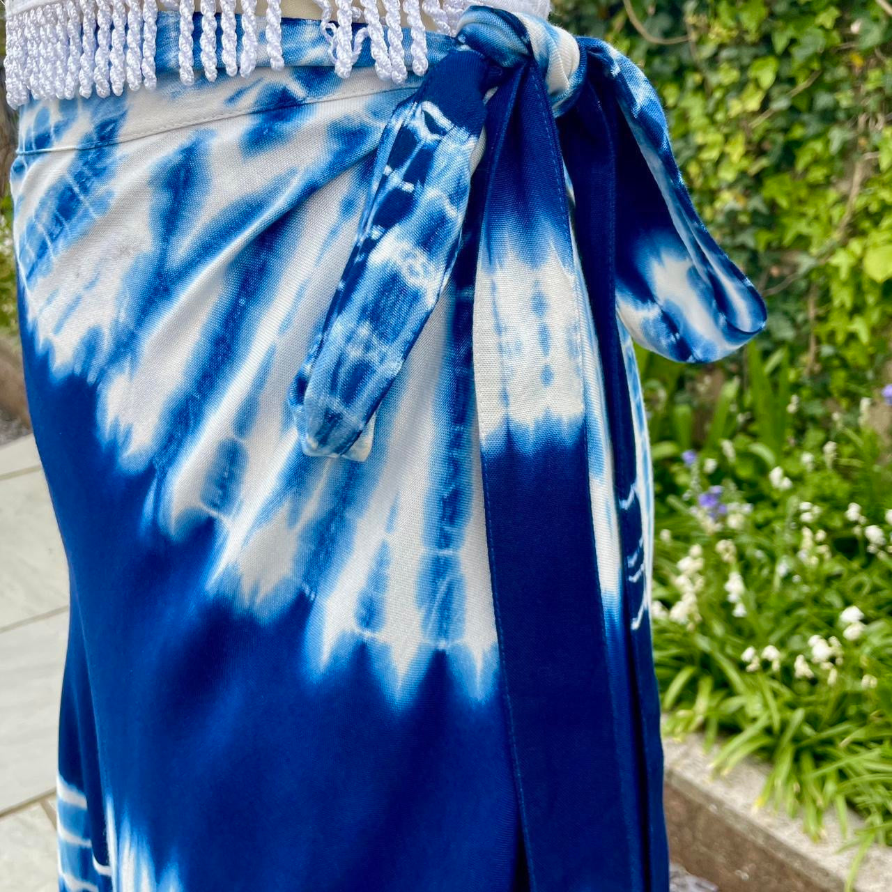 Indigo Tie-Dye Wrap Skirt