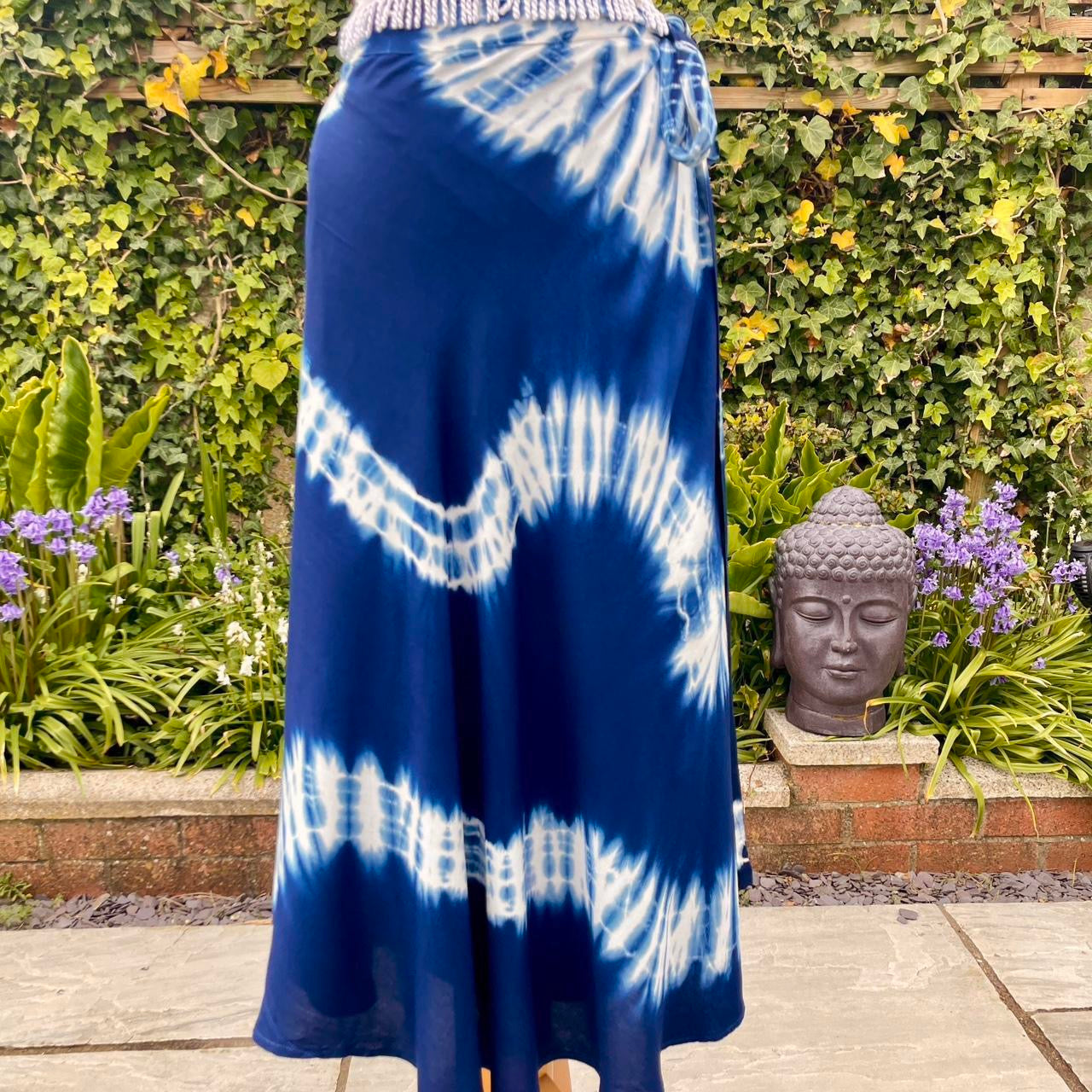 Indigo Tie-Dye Wrap Skirt