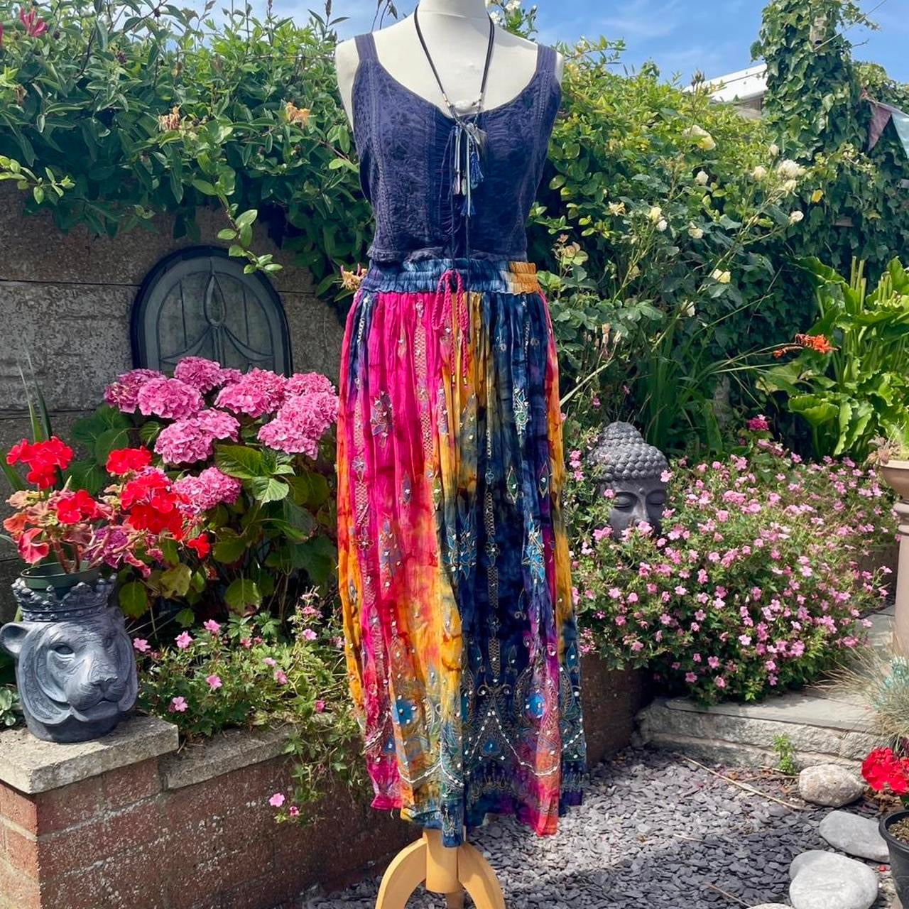 Vintage Tie-Dye Maxi Skirt