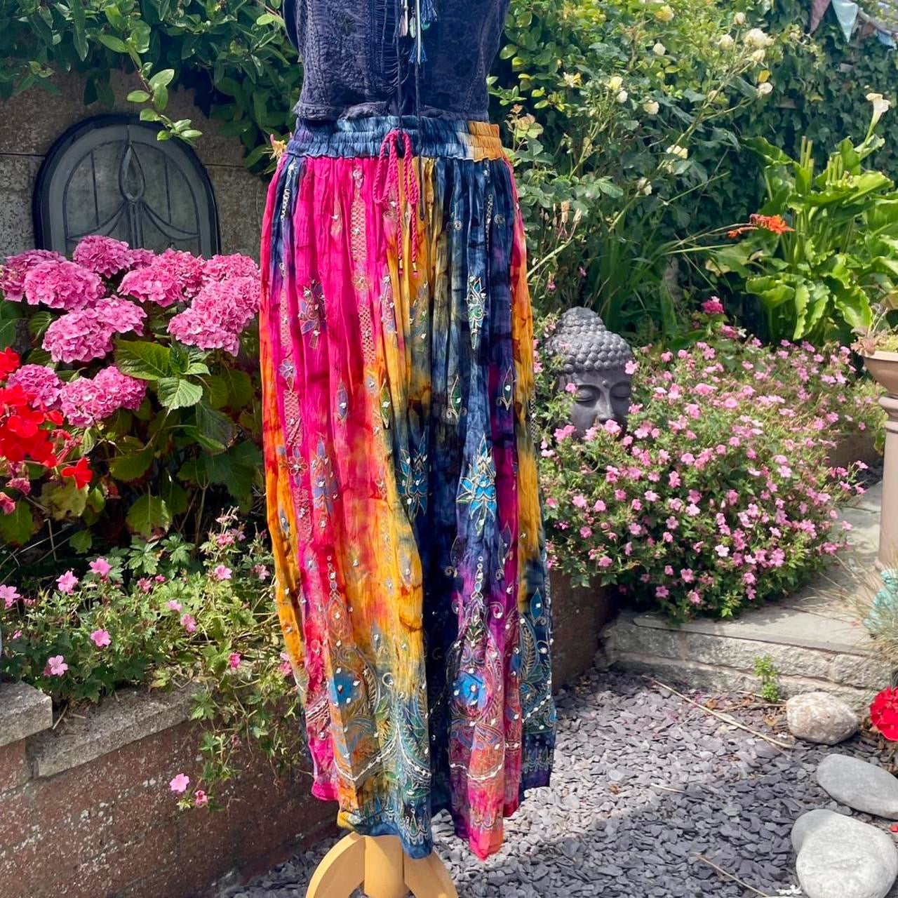 Vintage Tie-Dye Maxi Skirt