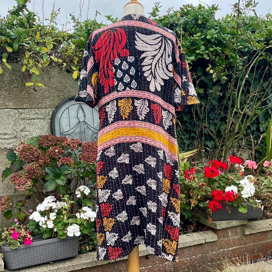 Vintage Indian Kantha Midi Dress