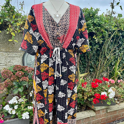 Vintage Indian Kantha Midi Dress