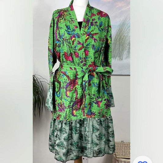 Kantha Robe with Sari Frill