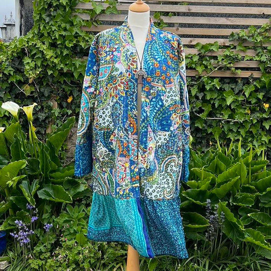 Kantha Robe with Sari Frill